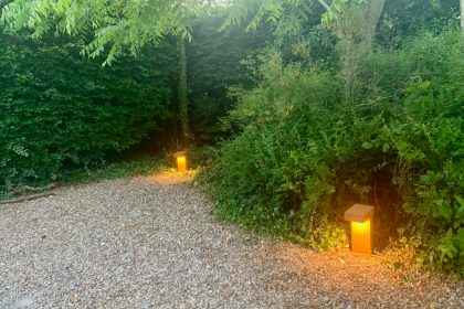 Rust finish low level driveway LED lighting, Faversham, Kent 