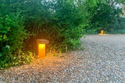 Rust finish low level driveway LED lighting, Faversham, Kent 