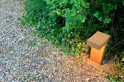 Rust finish low level driveway LED lighting, Faversham, Kent 