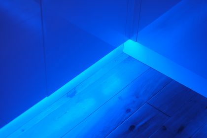 Colour changing plinth lighting showing detail